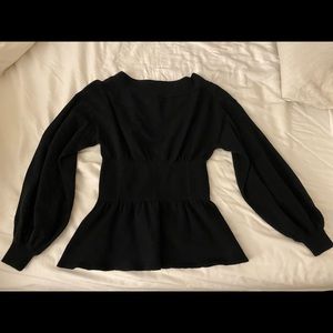 Something Navy off the shoulder sweater blouse.